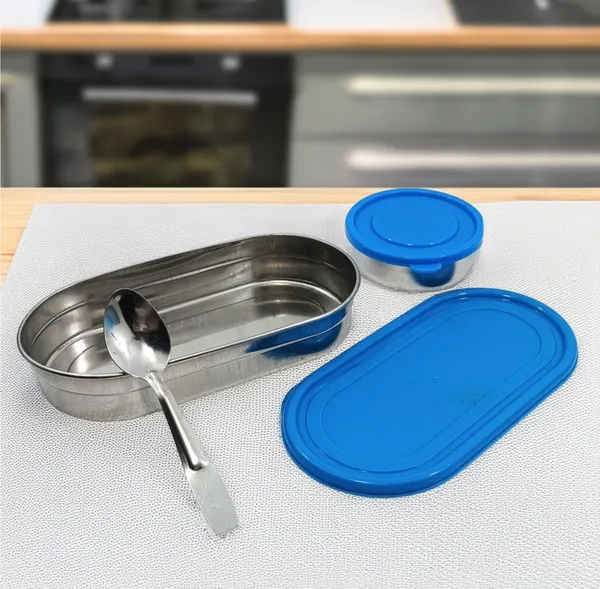Inpro_(Set_of_1)_Steel_Lunch_Box_Combo_with_Spoon_&_Mini_Container_|_Durable_Food_Storage_Tiffin_Box_Set