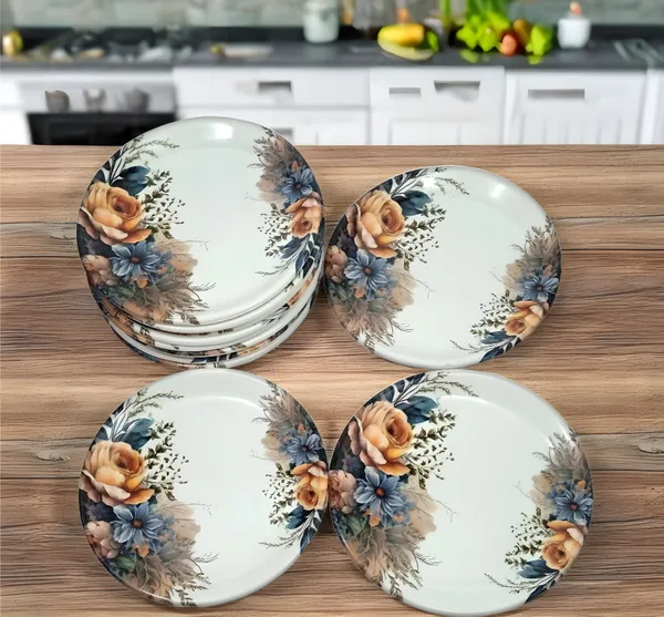 Multicolor_Melamine_Quarter_Plates_Set_Of_12_-_Perfect_Addition_To_Your_Kitchen_And_Plates_Collection