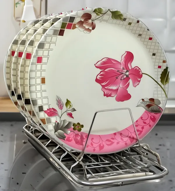 Multicolor_Complete_Your_Kitchen_Dining_With_A_Melamine_Round_Full_Plate_Set_Of_4_-_Perfect_For_Dinner_Parties