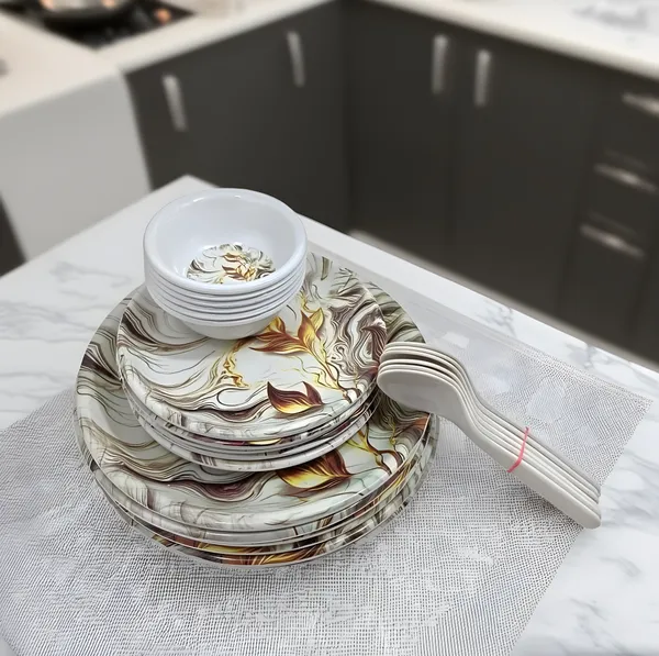 Multicolor_Daily_Use_24_Pcs_Melamine_Dinner_Set_Contains_6_Full_Plates,_6_Half_Plates,_6_Bowls_And_6_Spoons_|_Durable,_Food-Safe_Dinnerware_Set