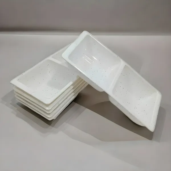White_Unbreakable_Plastic_Small_Partition_Bowls_Set_Of_6_-_Perfect_For_Snacks,_Sauces_And_Salad