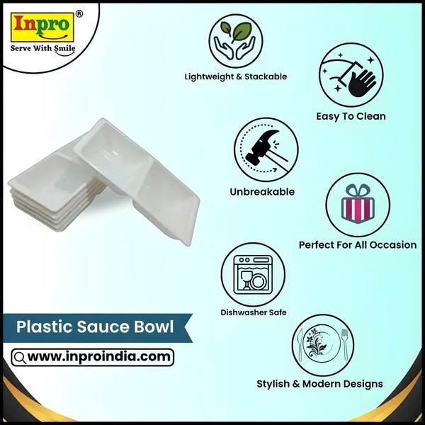 White_Unbreakable_Plastic_Small_Partition_Bowls_Set_Of_6_-_Perfect_For_Snacks,_Sauces_And_Salad