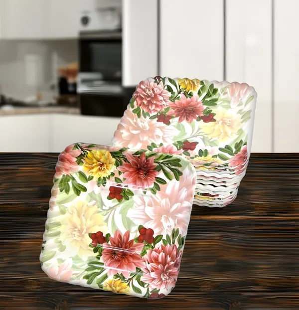 Multicolor_Melamine_Square_Small_Snacks_Plates_Set_Of_12-_Perfect_For_Dining,_Serving_And_Kitchen_Utensils