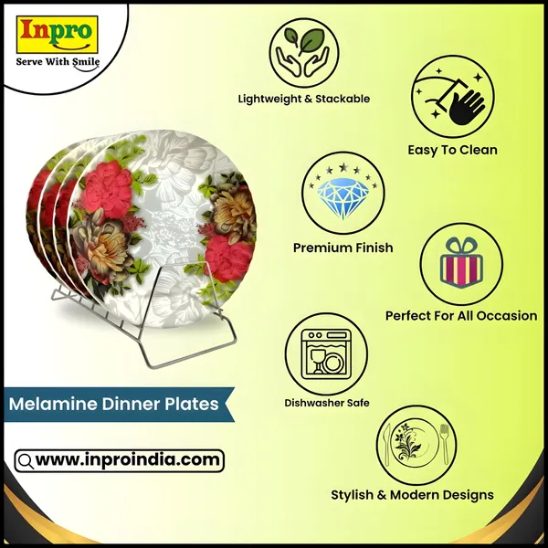Multicolor_Complete_Your_Kitchen_Dining_With_A_Round_Plate_Set_Of_4-Perfect_Dinner_Plates_Set_For_Snacks