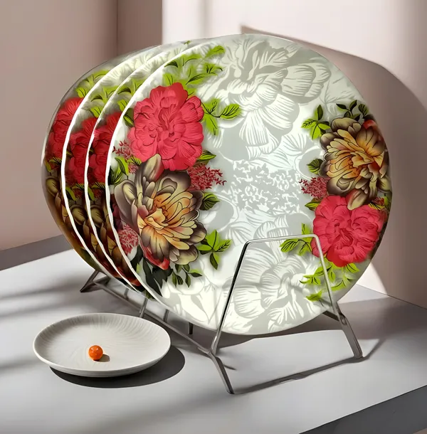 Multicolor_Complete_Your_Kitchen_Dining_With_A_Round_Plate_Set_Of_4-Perfect_Dinner_Plates_Set_For_Snacks