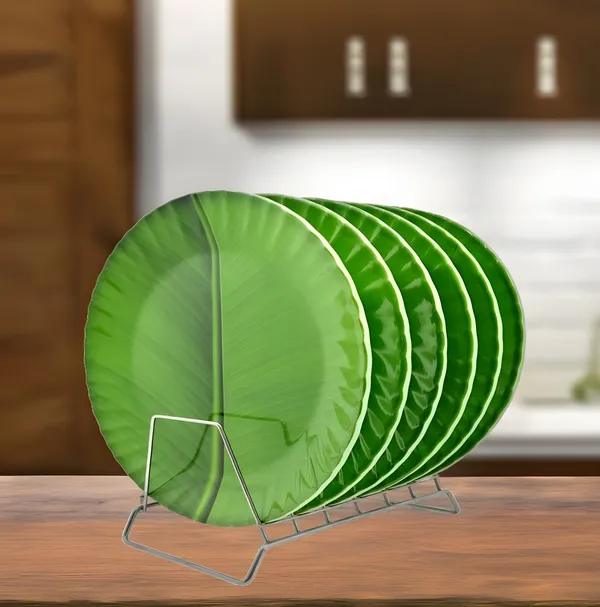 Green_Melamine_Round_Dinner_Plate_Set_Of_6_-_Perfect_Dinner_Plates_Set_For_Snacks_And_More