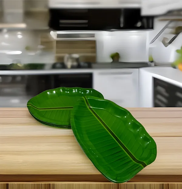 Green_Melamine_Small_Quarter_Designer_Platters_Set_Of_4_-_Perfect_For_Kitchen_Utensils_&_Serving_Snacks