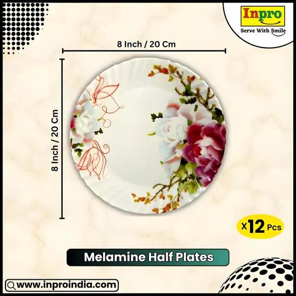 Multicolor_12-Piece_Melamine_Round_Half_Plates_Set_-_Perfect_For_Snacks,_Meals_And_Entertaining