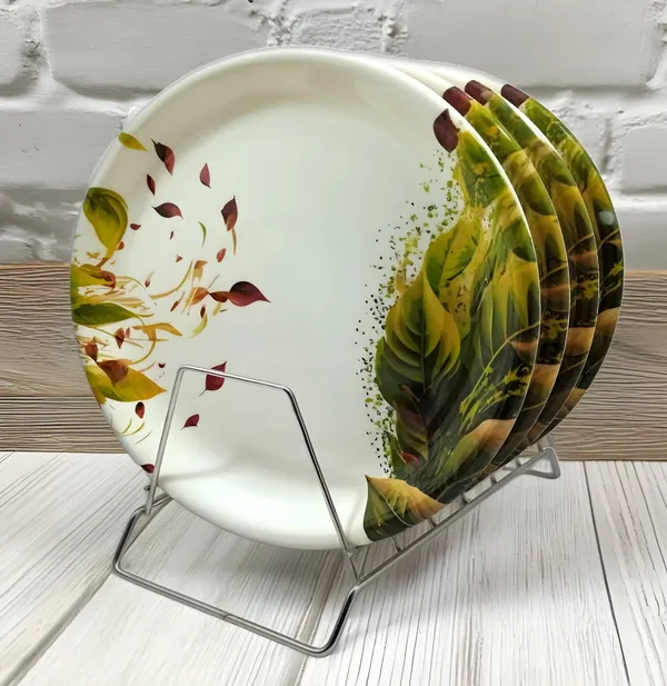 Multicolor_Complete_Your_Kitchen_With_Our_Melamine_Round_Plate_Set_Of_4_-_Perfect_For_Dinner_And_Snacks
