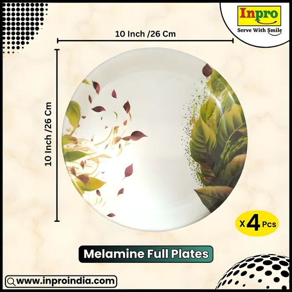 Multicolor_Complete_Your_Kitchen_With_Our_Melamine_Round_Plate_Set_Of_4_-_Perfect_For_Dinner_And_Snacks