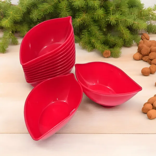 Red_Plastic_Small_Snacks_Bowl_SetLeaf_Shape_Serving_Bowl_Pack_Of_12_In_Red_Color-Stylish,_Durable_And_Ideal_For_Daily_Use