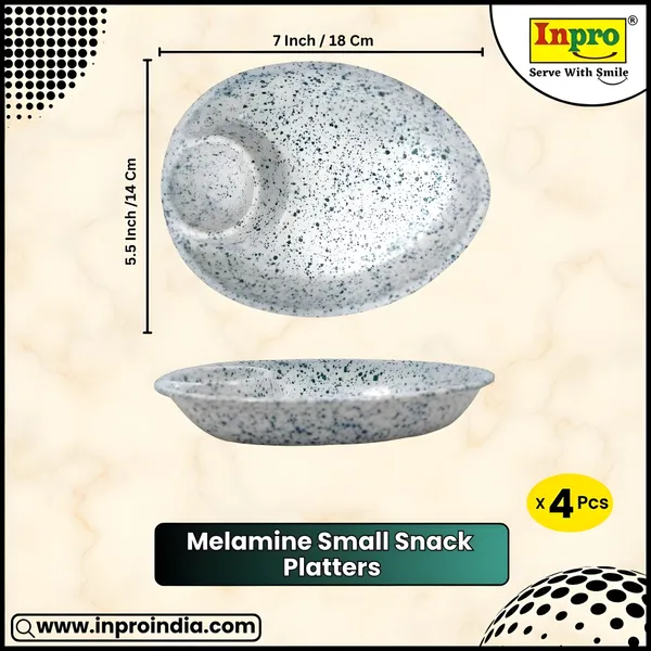 White_Melamine_Oval_Snacks_Platters_Set_Of_4_-_Ideal_For_Every_Occasion_&_Easy_To_Clean