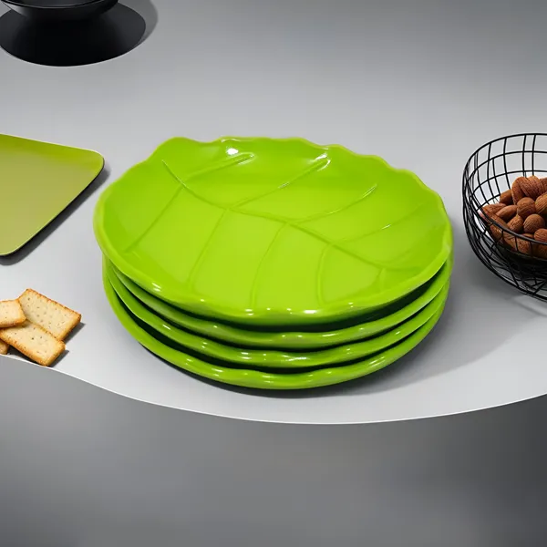 Green_Melamine_Small_Snacks_Serving_Platters_Set_Of_4_-_Perfect_For_Kitchen_Utensils_&_Serving_Snacks