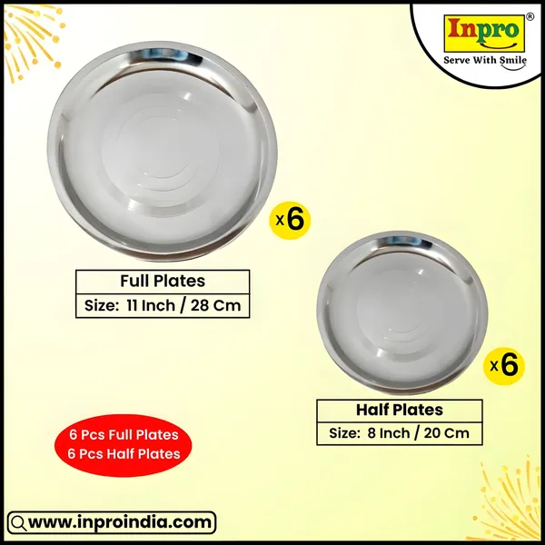 Silver_12_Pcs_(6_Full_&_6_Half)_Stainless_Steel_Dinner_Plates_Durable,_Food-Grade,_&_Dishwasher-Safe