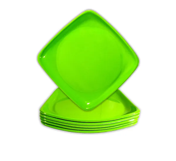 Green_Melamine_Square_Serving_Half_Plates_Set_Of_6-_Perfect_Addition_To_Your_Dinnerware_Collection