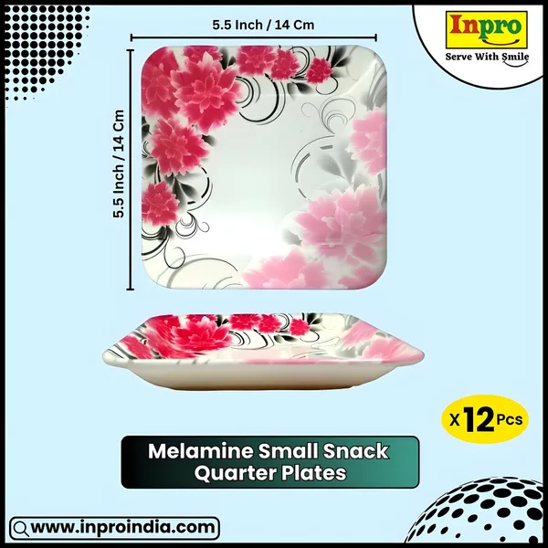 Multicolor_Set_Of_12_Melamine_Small_Snacks_Quarter_Plates_-_Ideal_For_Snacks_And_Meals