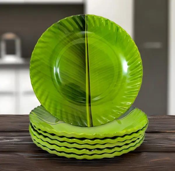 Green_6-Piece_Melamine_Round_Half_Plates_Set_-_Perfect_Addition_To_Your_Kitchen_Utensils_Collection