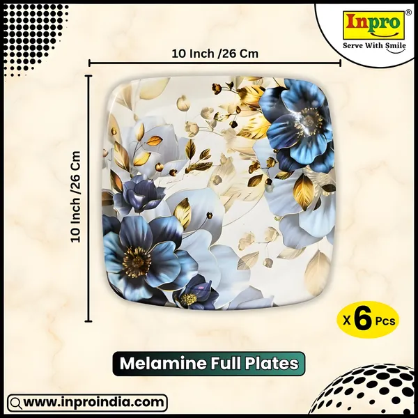 Multicolor_Complete_Your_Kitchen_With_Our_Set_Of_6_Melamine_Square_Full_Plates-Perfect_For_Dinner_Parties