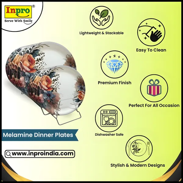 Multicolor_Melamine_Round_Dinner_Plate_Set_Of_12_(6_Full_&_6_Half)_-_Perfect_For_Snacks_And_More