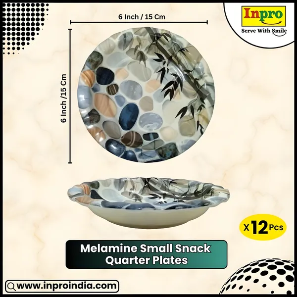 Multicolor_Melamine_Small_Round_Plates_Set_Of_12_-_Perfect_Addition_To_Your_Kitchen_Utensils_&_Easy_To_Clean