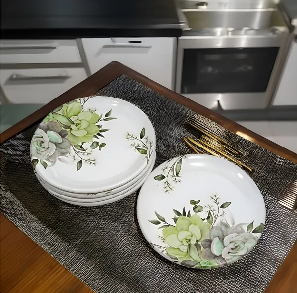 Multicolor_Stylish_Melamine_Round_Snack_Plates_Set_Of_6-Perfect_For_Dining,_Serving_And_Kitchen_Utensils