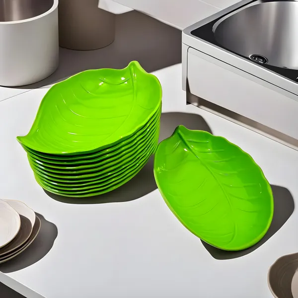 Green_Designer_Melamine_Serving_Platter_Set_Of_12_-_Perfect_For_Kitchen_Utensils_&_Serving_Snacks