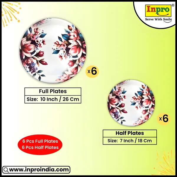 Multicolor_Set_Of_12_(6_Full_&_6_Half)_Melamine_Round_Dinner_Plates_-_Perfect_For_Kitchen_Utensils