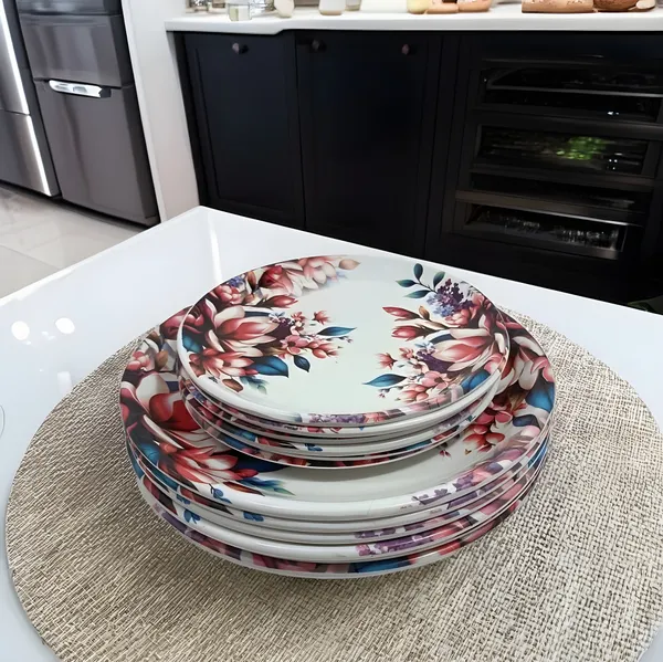 Multicolor_Set_Of_12_(6_Full_&_6_Half)_Melamine_Round_Dinner_Plates_-_Perfect_For_Kitchen_Utensils