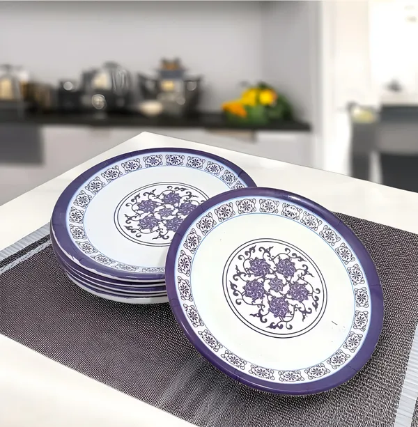 Multicolor_Set_Of_6_Melamine_Round_Serving_Snacks_Plates_-_Ideal_For_Snacks_And_Meals