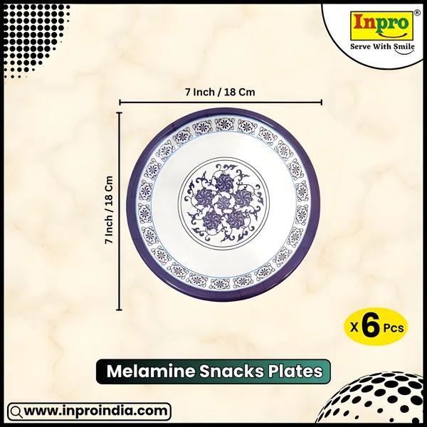 Multicolor_Set_Of_6_Melamine_Round_Serving_Snacks_Plates_-_Ideal_For_Snacks_And_Meals