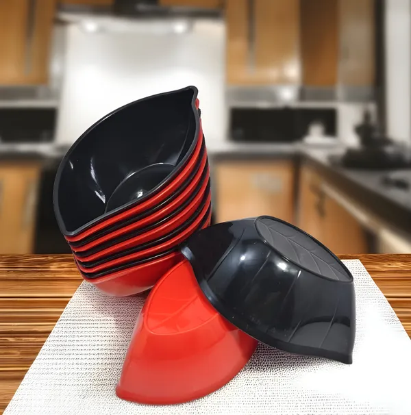 Multicolor_Plastic_Small_Snacks_Bowls_Set_Of_12_(6_Red_&_6_Black)_-_Stylish_And_Ideal_For_Daily_Use
