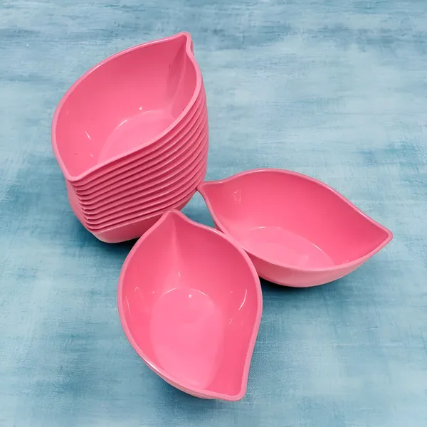 Pink_Unbreakable_Plastic_Small_Leaf_Bowls_Set_Of_12_-_Perfect_For_Small_Parties_And_More