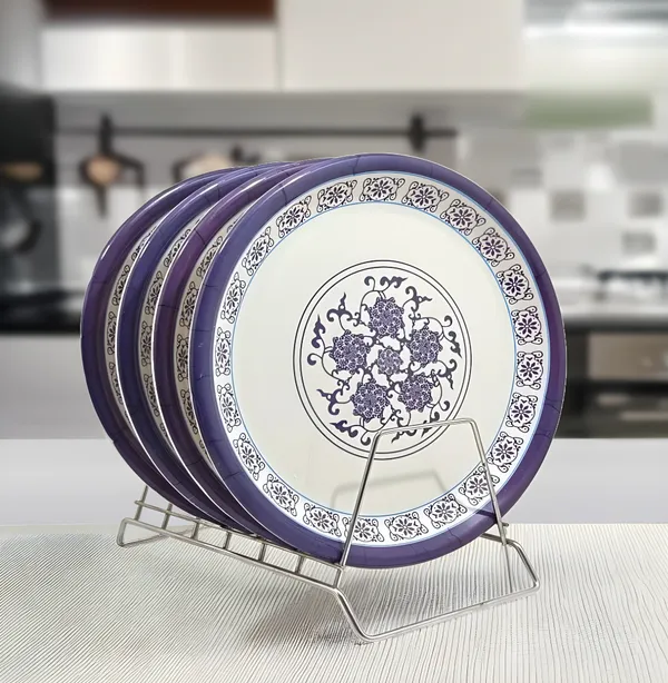 Multicolor_Ultimate_Dining_Experience_Melamine_Dinner_Plate_Set_Of_4_For_Kitchen_Dinners,_Snacks_&_More