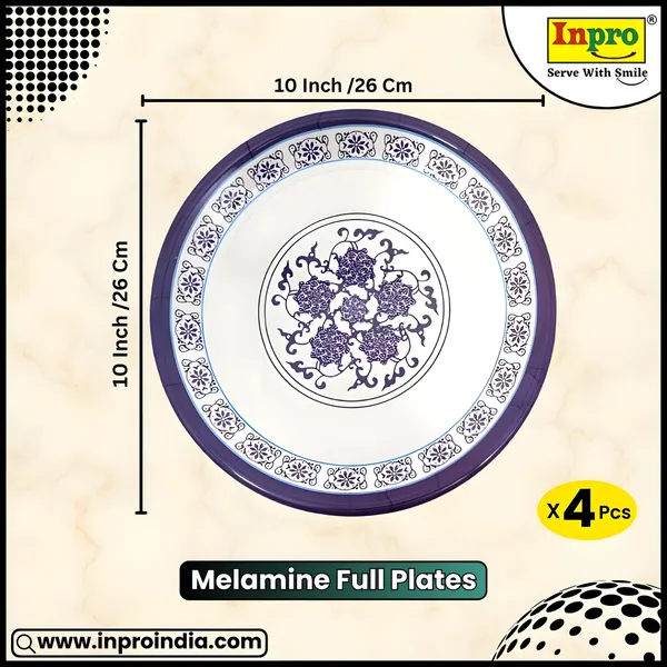 Multicolor_Ultimate_Dining_Experience_Melamine_Dinner_Plate_Set_Of_4_For_Kitchen_Dinners,_Snacks_&_More