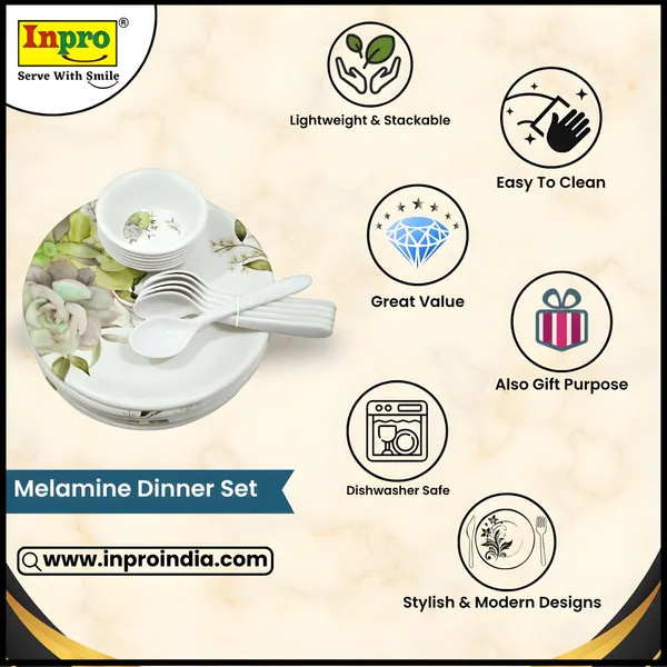 Multicolor_18_Pcs_Melamine_Dinner_Set_Contains_6_Full_Plates,_6_Bowls_And_6_Spoons_For_Parties_And_Ideal_For_Picnics_-_Perfect_For_Any_Occasion.