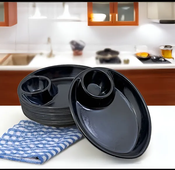 Black_Melamine_Small_Snacks_Oval_Section_Platters_Set_Of_12_-_Lightweight,_Long-Lasting_&_Dishwasher_Safe
