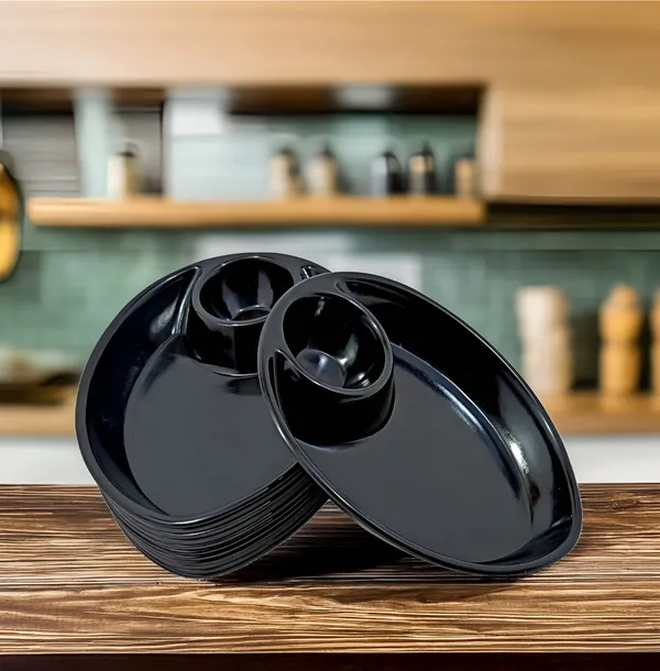 Black_Melamine_Small_Snacks_Oval_Section_Platters_Set_Of_12_-_Lightweight,_Long-Lasting_&_Dishwasher_Safe