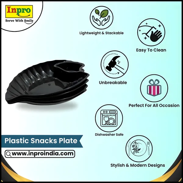 Black_Stylish_Plastic_Snacks_Platter_Set_Of_4_-_Perfect_Addition_To_Your_Kitchen_Utensils