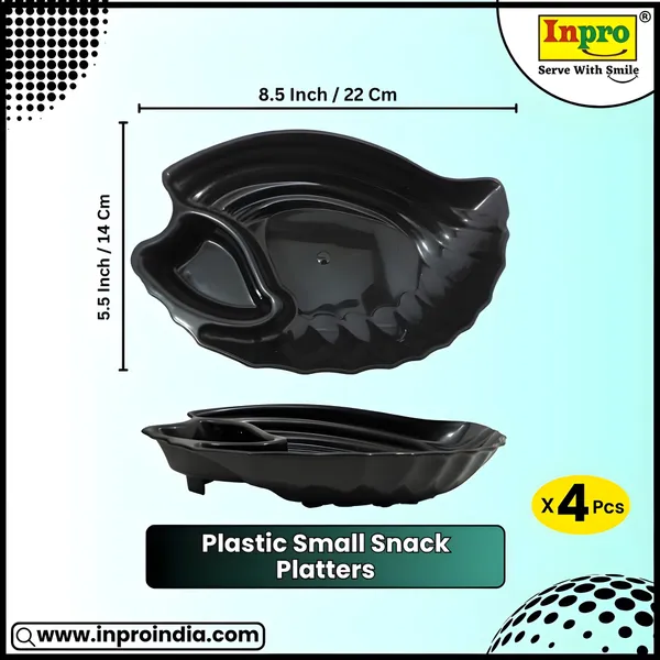 Black_Stylish_Plastic_Snacks_Platter_Set_Of_4_-_Perfect_Addition_To_Your_Kitchen_Utensils