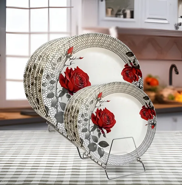 Multicolor_Set_Of_12_(6_Full_&_6_Half)_Melamine_Round_Dinner_Plates_-_Perfect_For_Snacks_And_Dinner