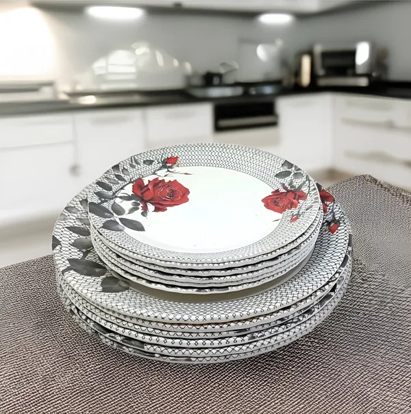 Multicolor_Set_Of_12_(6_Full_&_6_Half)_Melamine_Round_Dinner_Plates_-_Perfect_For_Snacks_And_Dinner