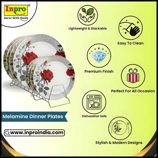 Multicolor_Set_Of_12_(6_Full_&_6_Half)_Melamine_Round_Dinner_Plates_-_Perfect_For_Snacks_And_Dinner
