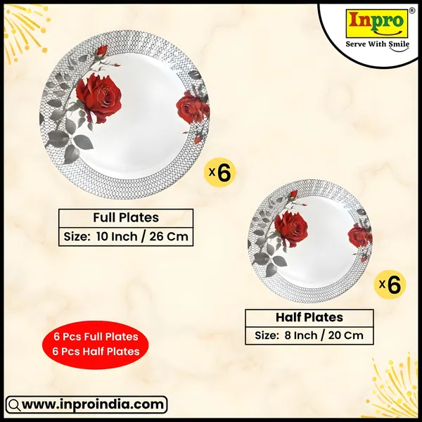 Multicolor_Set_Of_12_(6_Full_&_6_Half)_Melamine_Round_Dinner_Plates_-_Perfect_For_Snacks_And_Dinner