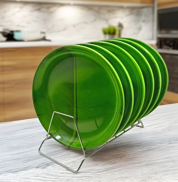 Green_6-Piece_Melamine_Dinner_Plate_Set_-_Perfect_For_Snacks,_Dinner_Parties_And_Daily_Use