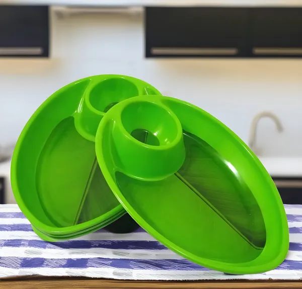 Green_Melamine_Designer_Banana_Leaf_Print_Snacks_Platters_Set_Of_4_-_Perfect_For_Snacks_And_Meals