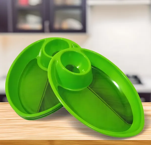 Green_Melamine_Designer_Banana_Leaf_Print_Snacks_Platters_Set_Of_4_-_Perfect_For_Snacks_And_Meals