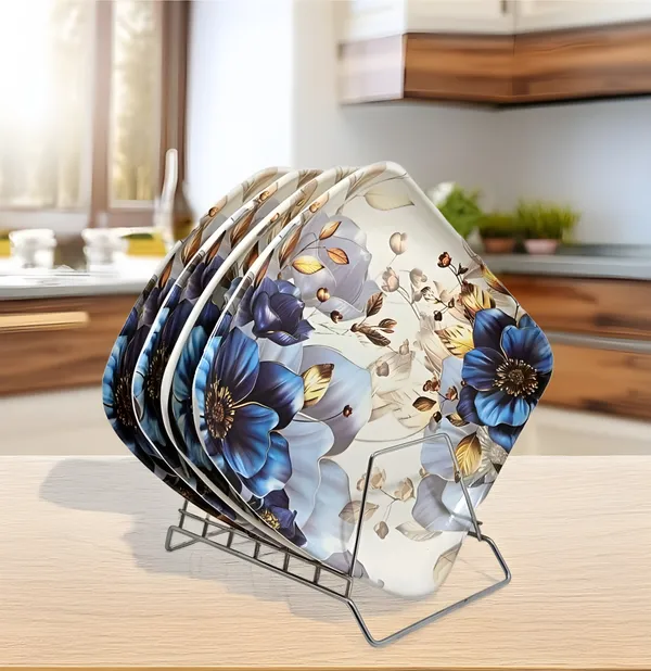 Multicolor_Upgrade_Your_Dinner_Experience_With_Set_Of_4_Melamine_Square_Plates_-_Perfect_For_Kitchen