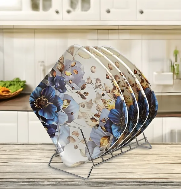Multicolor_Upgrade_Your_Dinner_Experience_With_Set_Of_4_Melamine_Square_Plates_-_Perfect_For_Kitchen