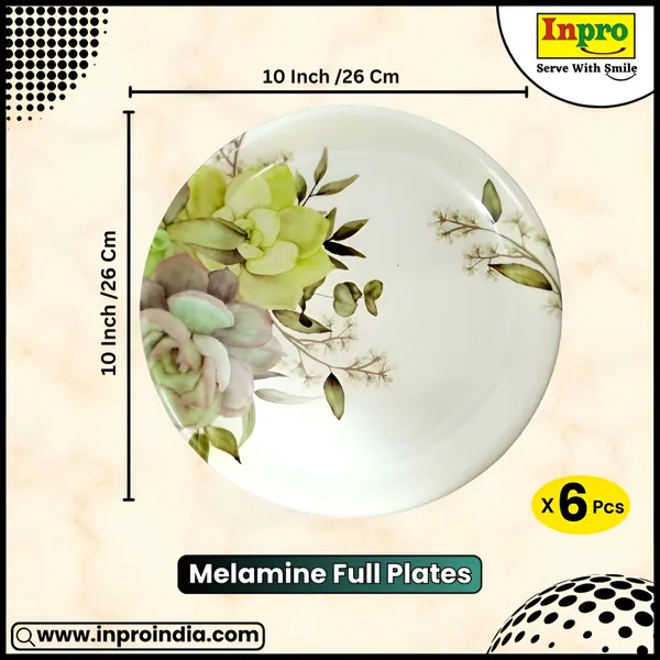 Multicolor_Melamine_Round_Full_Plate_Set_Of_6_-_Perfect_For_Kitchen_Dinners,_Snacks_And_More