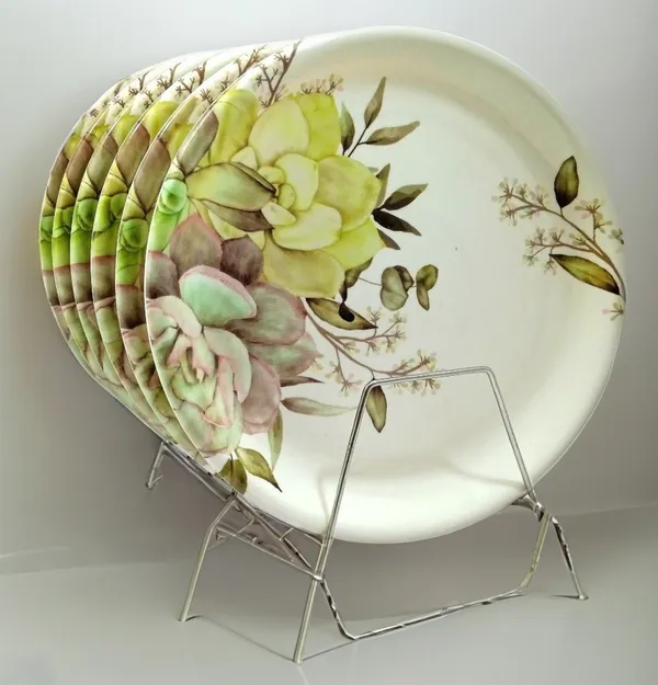 Multicolor_Melamine_Round_Full_Plate_Set_Of_6_-_Perfect_For_Kitchen_Dinners,_Snacks_And_More